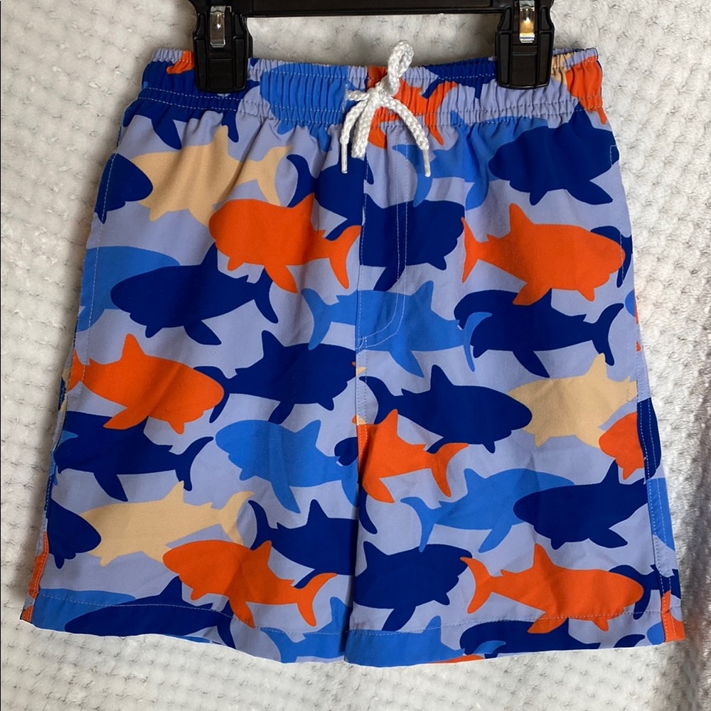 Millie & Maxx Shark Print Swim Trunks Shorts